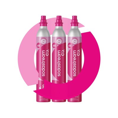 Wymiana naboju SODASTREAM CO2 Pink x3 - gaz spożywczy oryginalny z atestem