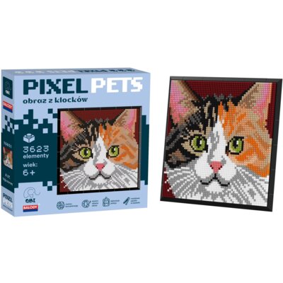 Klocki plastikowe QBI Pixel Pets Kot Trójkolorowy SA15078