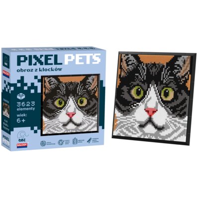 Klocki plastikowe QBI Pixel Pets Kot Biało-czarny SA15079