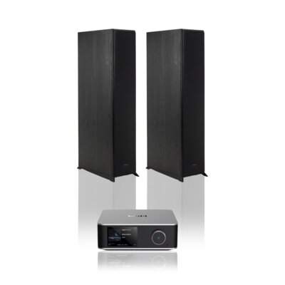 Zestaw Stereo WiiM ALL IN ONE ULTRA AMP Srebrny +  Kolumny głośnikowe KLIPSCH RP-6000 Czarne (2 szt.) Hi-Res Audio, HDMI ARC