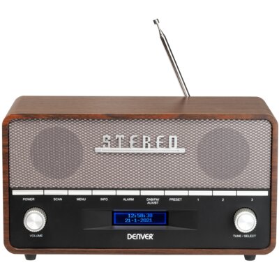 Radio DENVER DAB-36 Brązowy