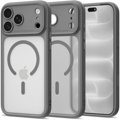 Etui TECH-PROTECT MagPeak MagSafe CC do Apple iPhone 17 Pro Max/18 Pro Max Przezroczysto-tytanowy matowy