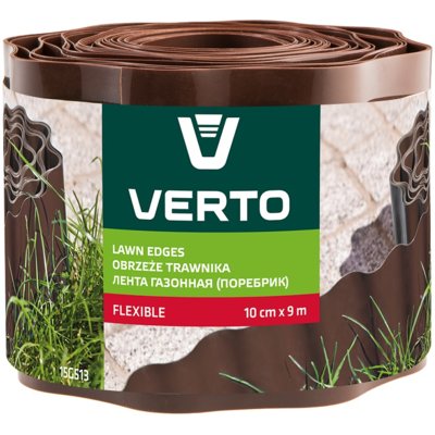 Obrzeże do trawników VERTO 15G513 Brązowy (10 cm x 9 m)
