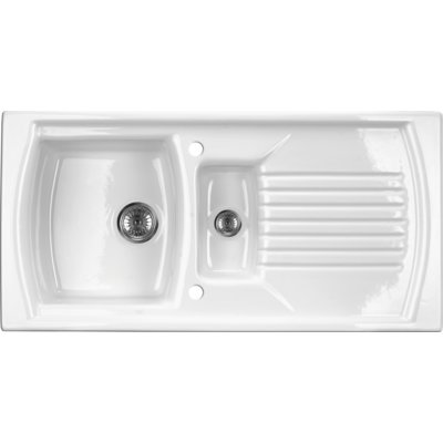 Zlewozmywak półtorakomorowy z ociekaczem DEANTE Lusitano ZCL 651N Biały 49.5x99.5