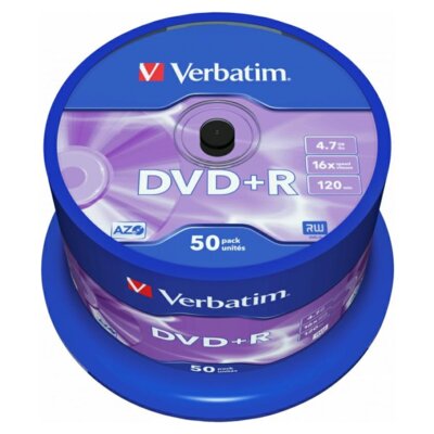Płyta VERBATIM Matt Silver DVD+R, 4.7 GB, 16x (50 szt.)