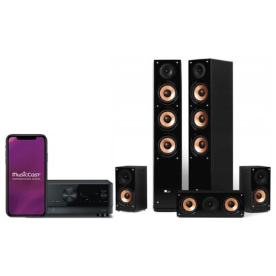 Zestaw Kina Domowego YAMAHA MusicCast RX-V4A Czarny 5.2-kanałowy + Kolumny Głośnikowe PURE ACOUSTICS Nova 8 Czarne 8K, BT, Wi-Fi
