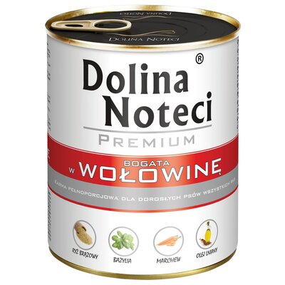 Karma dla psa DOLINA NOTECI Premium bogata w wołowinę 800 g