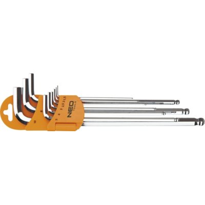 Zestaw kluczy sześciokątnych NEO TOOLS 09-525 z końcówką kulistą z magnesem (9 elementów)