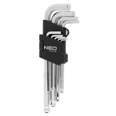 Zestaw kluczy sześciokątnych NEO TOOLS 09-525 z końcówką kulistą z magnesem (9 elementów)