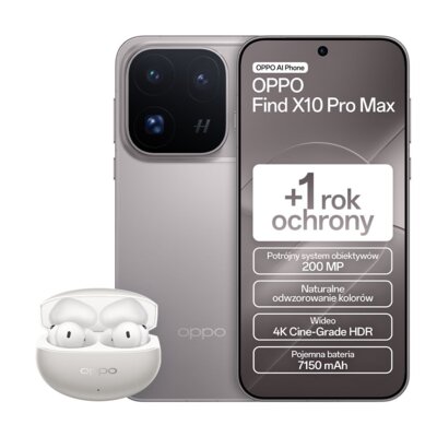Smartfon OPPO Find X10 Pro Max 5G 12/512GB 6.78" 144Hz Tytanowo-szary + słuchawki X3s
