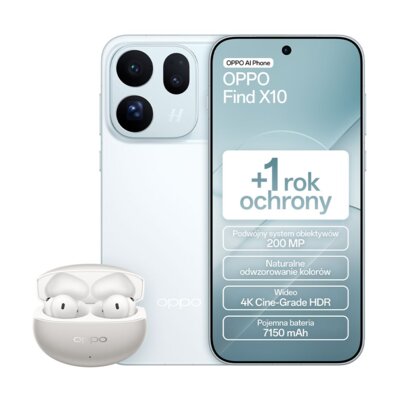 Smartfon OPPO Find X10 5G 12/256GB 6.59" 144Hz Błękitny + słuchawki X3s