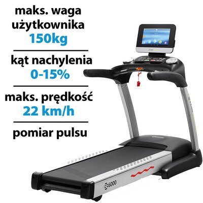 Bieżnia elektryczna HMS BE6000 2982W 22km/h