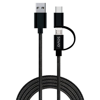 Kabel USB - Micro USB/USB-C SAVIO CL-128 1 m