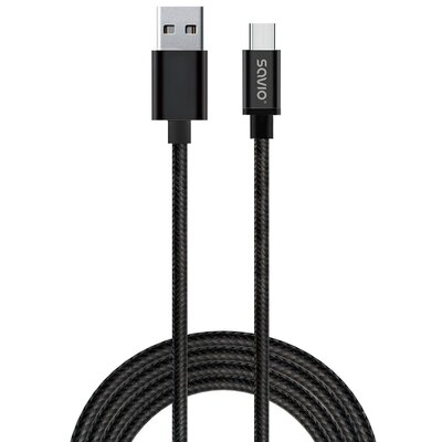 Kabel USB - USB-C SAVIO CL-129 2 m Czarny