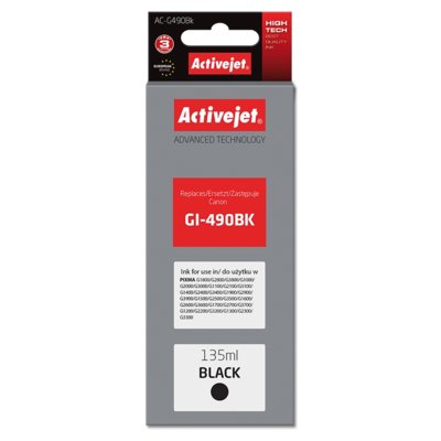 Tusz ACTIVEJET do Canon GI-490BK Czarny 135 ml AC-G490BK