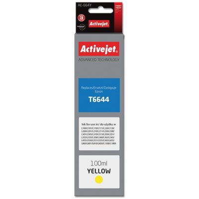 Tusz ACTIVEJET do Epson 664 T6644 Żółty 100 ml AE-664Y