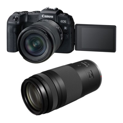 Aparat bezlusterkowy CANON EOS RP + Obiektyw RF 24-105 mm f/4-7.1 IS STM, Full Frame, 26.2Mpix, UHD 4K + Obiektyw CANON RF 75-300 mm f/4-5.6 (7155C005)