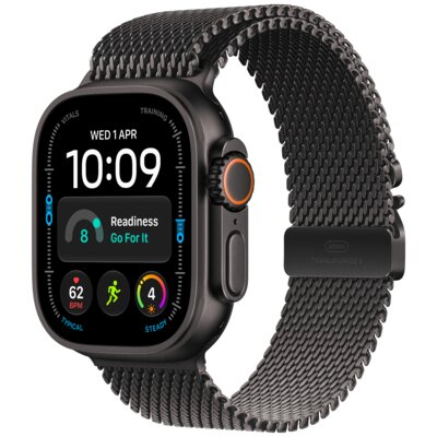 Apple Watch Ultra 4 GPS + Cellular 49mm koperta tytanowa (czarny) + bransoleta mediolańska z tytanu rozmiar L (czarny)