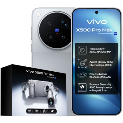 Smartfon VIVO X500 Pro Max 5G 12/512GB 6.85" 144Hz Szary + zestaw fotograficzny Special Edition