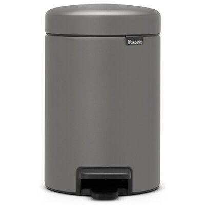 Kosz na śmieci z pedałem BRABANTIA 126260 NewIcon uszczelka przeciwzapachowa, malowany proszkowo 3L Szary