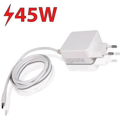Ładowarka sieciowa WHITENERGY 45W Biały ładowarka do telefonu USB-C + kabel