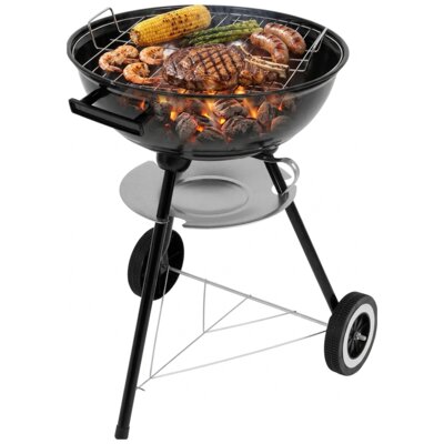 Grill ogrodowy węglowy LUND 99591 Zamykany, okrągły, termometr, kółka