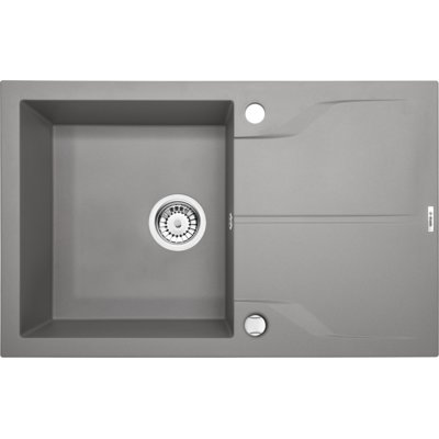 Zlewozmywak jednokomorowy z ociekaczem DEANTE Andante Flush ZQN S11F Szary metalik 48.8x78