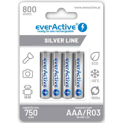 Akumulatorki AAA 800 mAh EVERACTIVE (4 szt.)