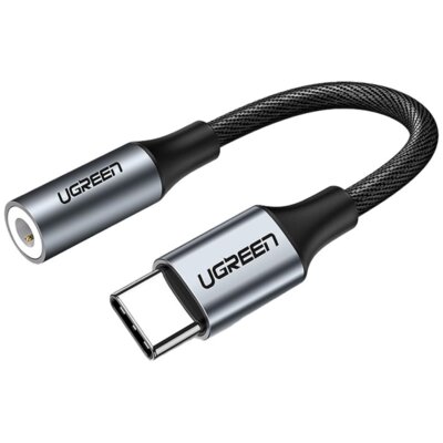 Adapter USB Typ-C - Mini Jack 3.5 mm UGREEN AV142 Szary