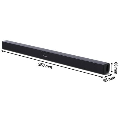 Soundbar SHARP HT-B140 MT Czarny 2.0-kanałowy, Bluetooth, HDMI CEC, Wejście optyczne, 3 tryby dźwięku, Montaż na ścianie