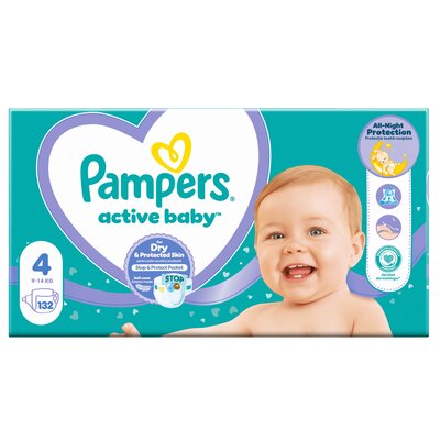 Pieluchy PAMPERS Active Baby 4 (132 szt.)