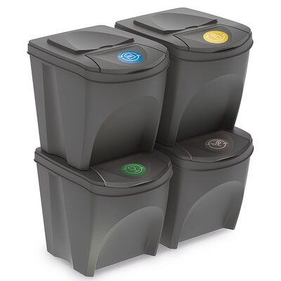Kosz na śmieci PROSPERPLAST Sortibox IKWB25S4-405U (4x25l) Antracytowy