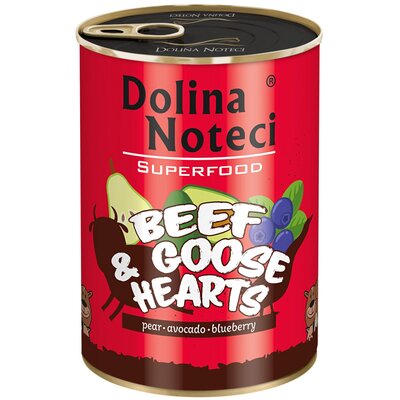 Karma dla psa DOLINA NOTECI Superfood z wołowiną i sercami gęsi 400g