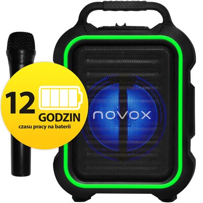 Power Audio NOVOX MOBILITE Czarno-pomarańczowy, 60W, Bluetooth,Bateria 12 godzin, Mikrofon bezprzewodowy w zestawie
