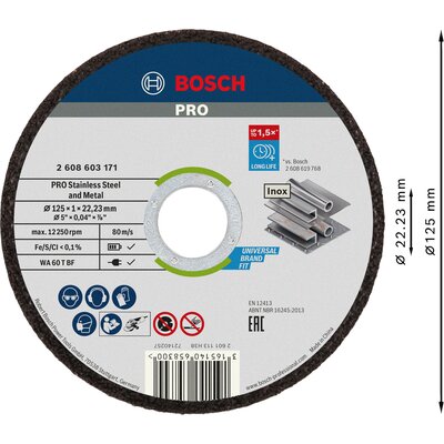 Tarcza do cięcia BOSCH 2608603255 125 mm (10 szt.)