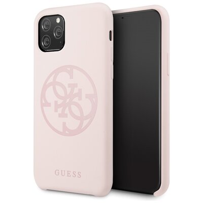 Etui GUESS Silicone 4G Tone On Tone do Apple iPhone 11 Pro Jasnoróżowy