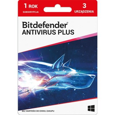 Zdjęcia - Oprogramowanie BitDefender Antywirus  Antivirus Plus 3 URZĄDZENIA 1 ROK Kod aktywacyjny 