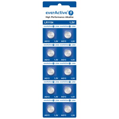 Baterie LR44 AG13 EVERACTIVE High Performance Alkaline LR1154 (10 szt.)