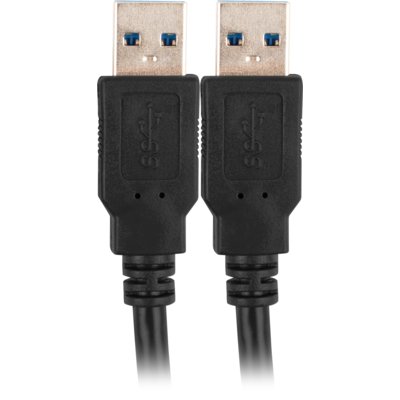 Kabel USB-A - USB-A LANBERG CA-USBA-30CU-0005-BK 0.5 m
