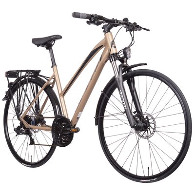 Rower trekkingowy LOMBARDO Amantea D19 28 cali damski Brązowo-czarny