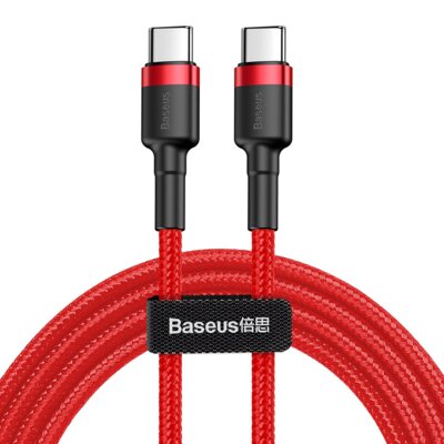 Kabel USB-C USB-C BASEUS Cafule 60W 2 m Czerwony