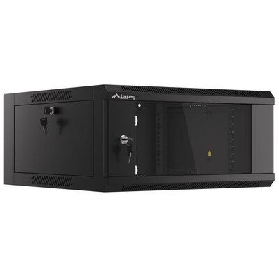 Szafa RACK LANBERG 19" 4U WFFA-5604-10B 570 x 600 mm, Wisząca Czarny