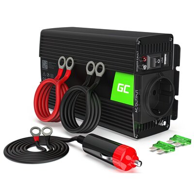 Przetwornica GREENCELL 24V na 230V 500W/1000W Czysta sinusoida