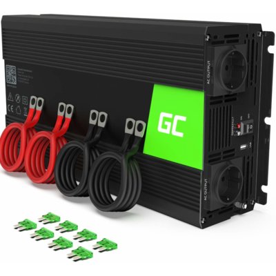 Przetwornica GREENCELL 24V na 230V 2000W/4000W Czysta sinusoida