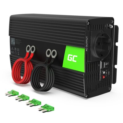 Przetwornica GREENCELL 24V na 230V 1000W/2000W Czysta sinusoida