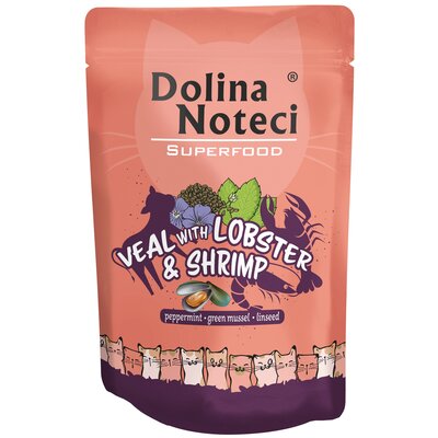 Karma dla kota DOLINA NOTECI Superfood z cielęciną z homarem i krewetkami 85 g