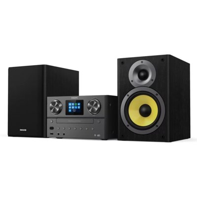 Wieża PHILIPS TAM8905/10 Czarna, Odtw.CD, Wi-Fi, BT, Spotify Connect, Radio Internetowe, Tuner DAB+, Wejście USB