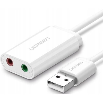 Zdjęcia - Pozostałe akcesoria komputerowe Ugreen Adapter USB - Jack 3.5 mm  0.15 m 15cm Biały 