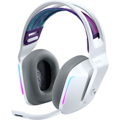 Słuchawki LOGITECH G733 Lightspeed Bezprzewodowe, Nauszne, Dźwięk przestrzenny Biały