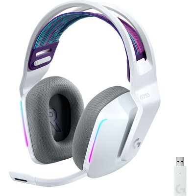 Słuchawki LOGITECH G733 Lightspeed Bezprzewodowe, Nauszne, Dźwięk przestrzenny Biały